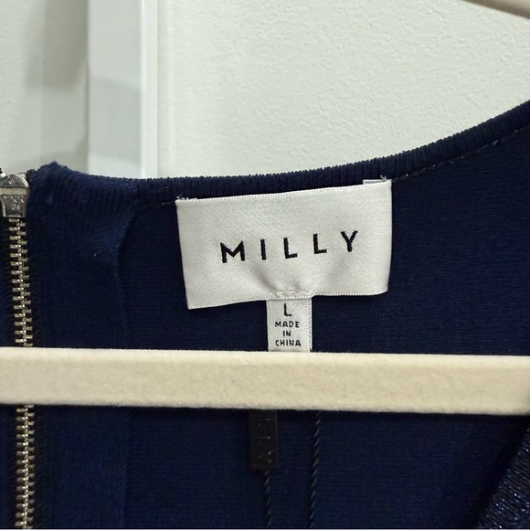 Milly NWT Navy Sparkly 3/4 Sleeve Dress - Picture 3 of 5
